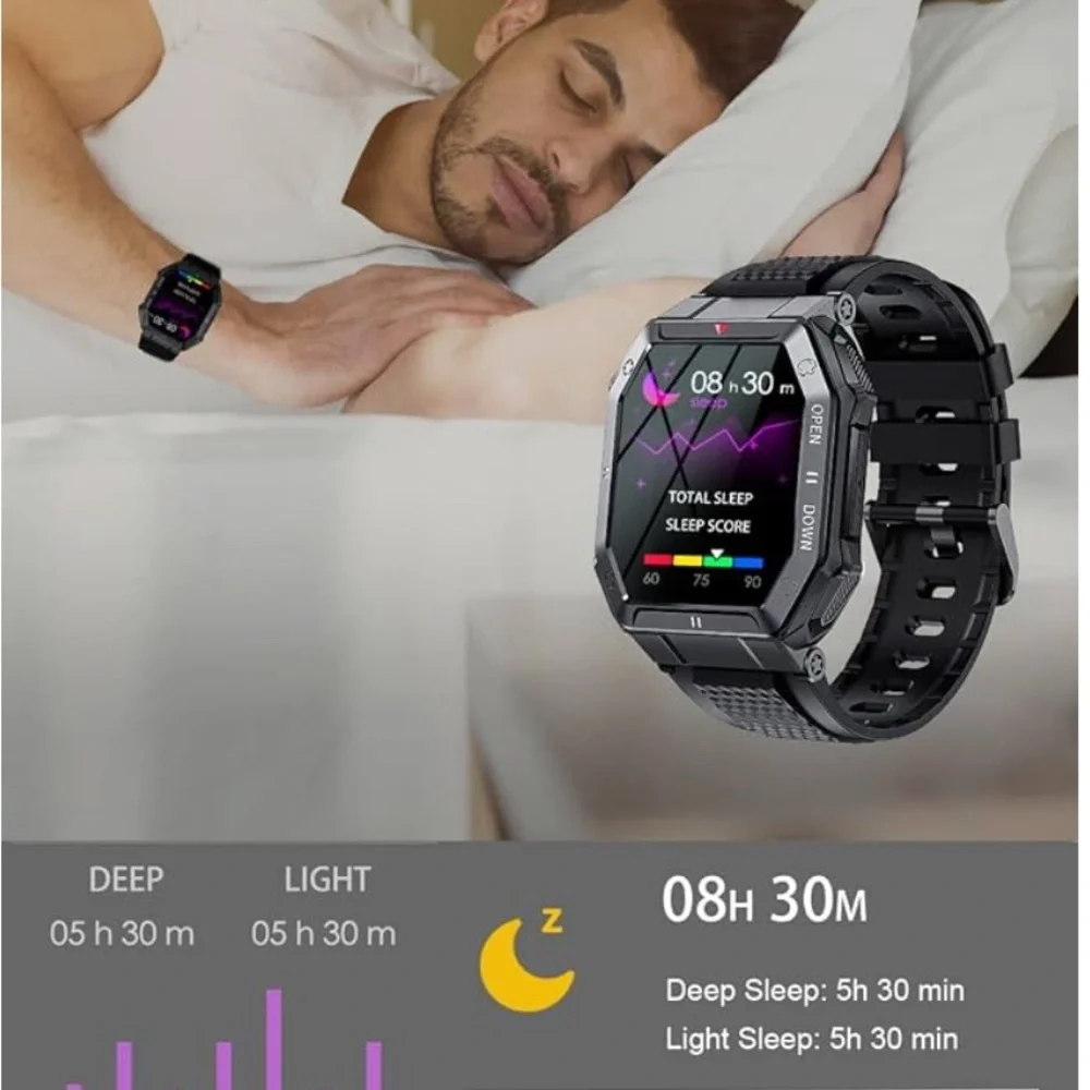 Military Smart Watch for Men with Bluetooth